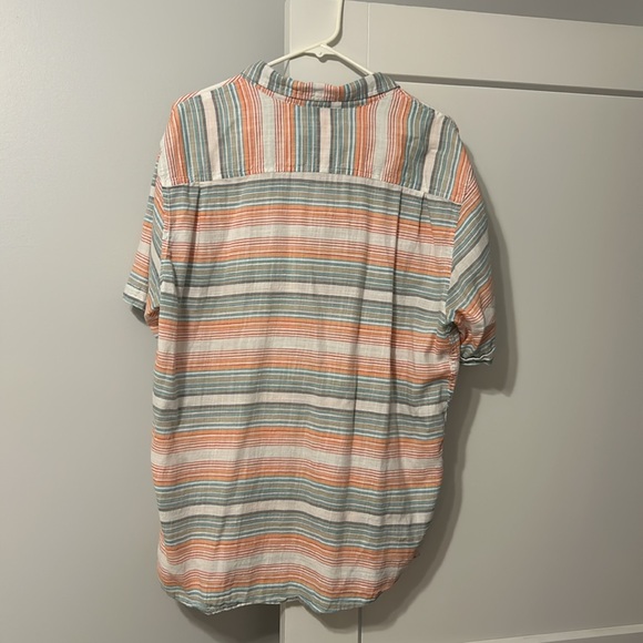 Twill Summer Button Down Weatherproof Orange/Creme/Green - Picture 4 of 4